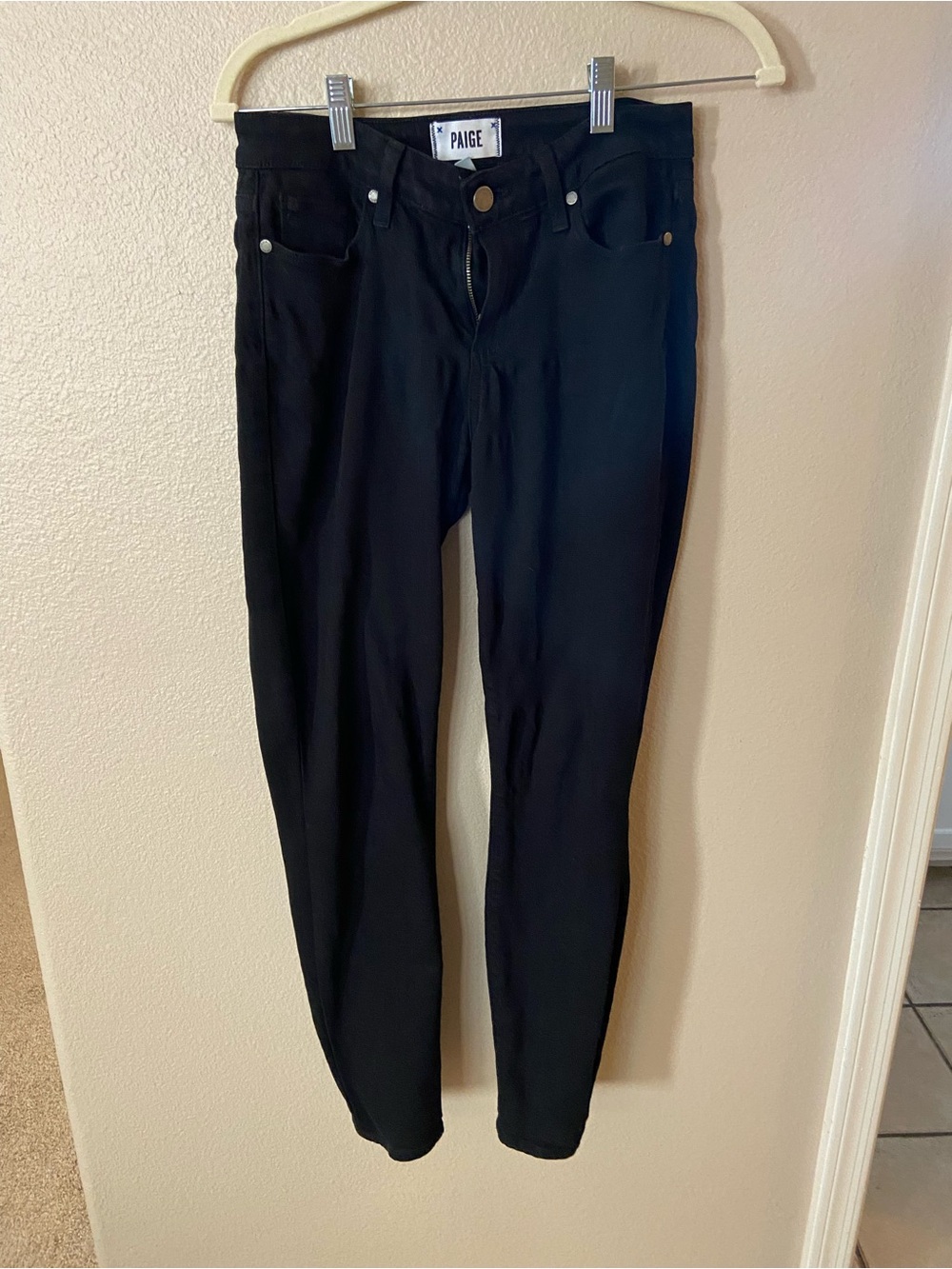 PAIGE Black Skinny High-Rise Pants